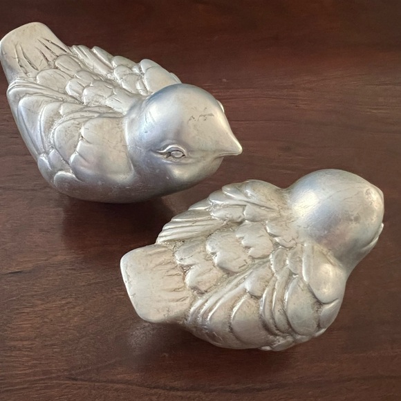Pottery Barn Kids- silver leaf decorative bird curios. - Picture 3 of 9